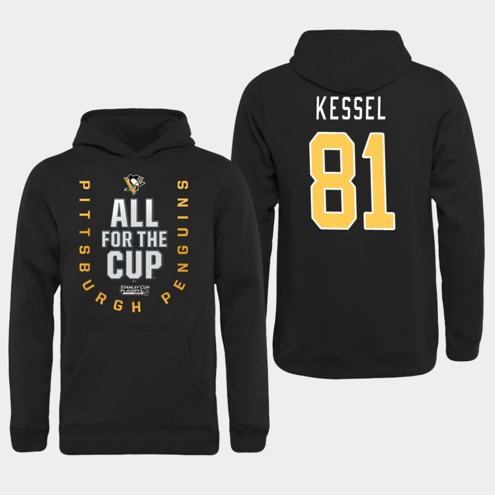 Men NHL Pittsburgh Penguins #81 Kessel black All for the Cup Hoodie